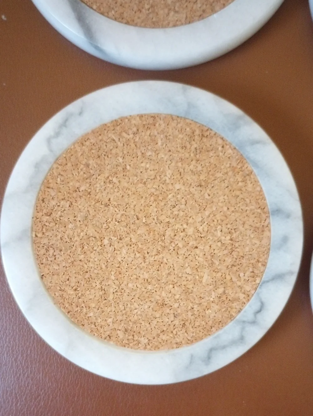 Vintage Collectible Marble & Cork 6 Coaster Set from Harrah's Marina